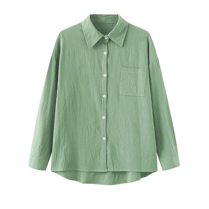 Buddha Stones 2 pezzi camicia a maniche lunghe con tasche pantaloni con coulisse meditazione cotone lino abbigliamento da donna set - image 44