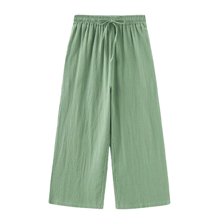 Buddha Stones 2 pezzi camicia a maniche lunghe con tasche pantaloni con coulisse meditazione cotone lino abbigliamento da donna set - image 45