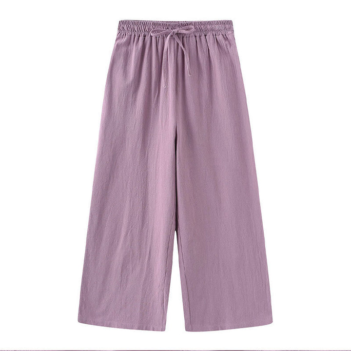 Buddha Stones 2 pezzi camicia a maniche lunghe con tasche pantaloni con coulisse meditazione cotone lino abbigliamento da donna set - image 57