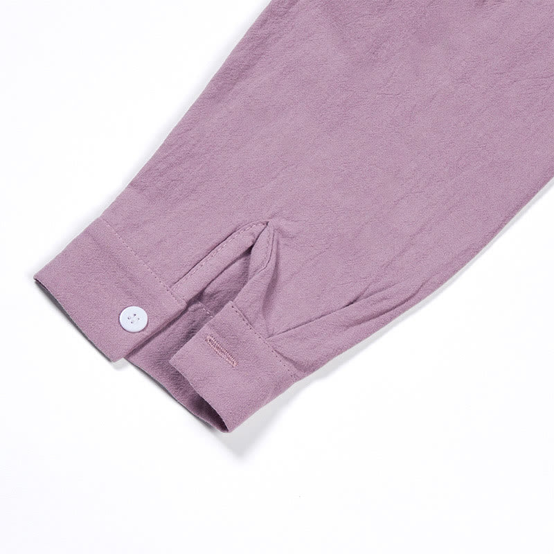 Buddha Stones 2 pezzi camicia a maniche lunghe con tasche pantaloni con coulisse meditazione cotone lino abbigliamento da donna set - image 61