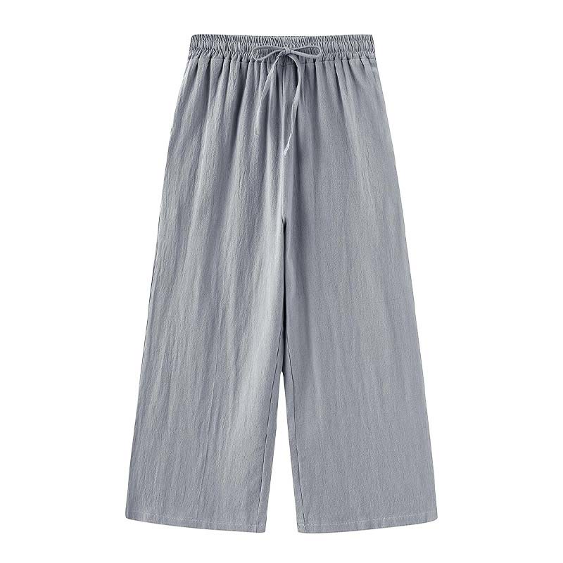 Buddha Stones 2 pezzi camicia a maniche lunghe con tasche pantaloni con coulisse meditazione cotone lino abbigliamento da donna set - image 51