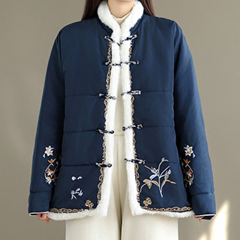 Giacca da donna in cotone imbottito con maniche lunghe e tasche Buddha Stones - image 1