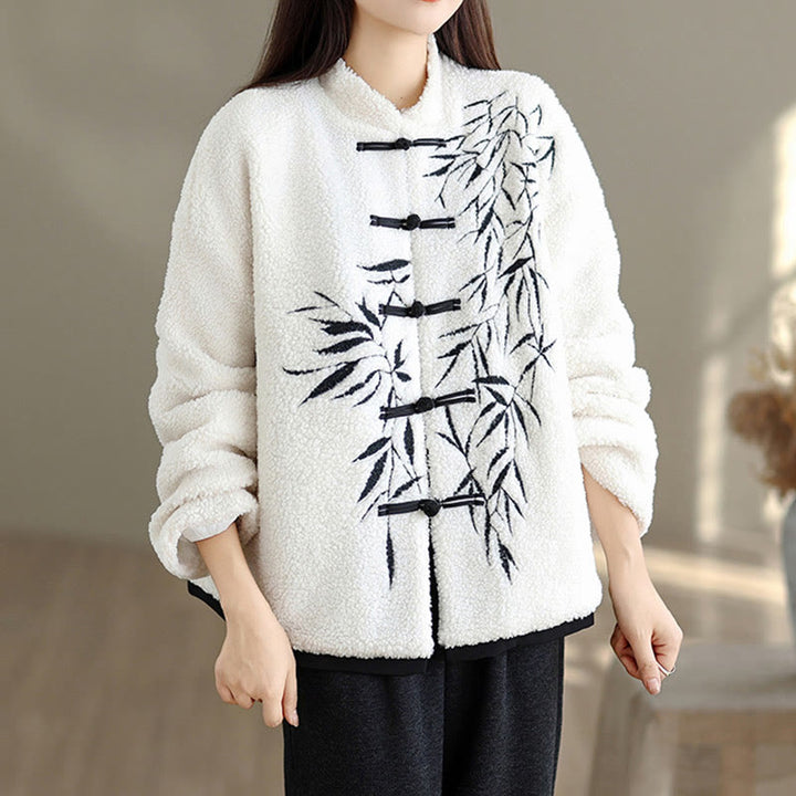 Giacca da donna in cotone spesso con maniche lunghe ricamate e tasche Buddha Stones - image 2