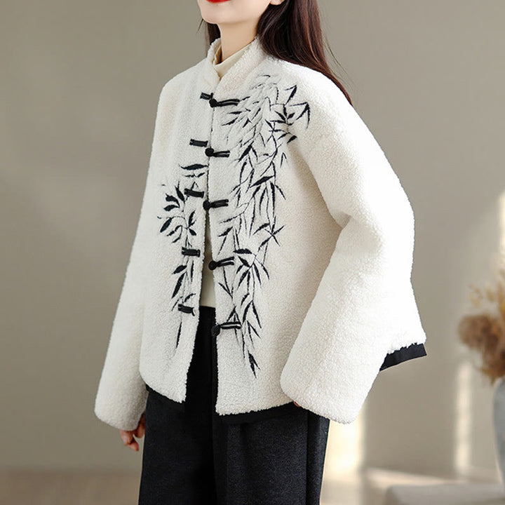 Giacca da donna in cotone spesso con maniche lunghe ricamate e tasche Buddha Stones - image 6