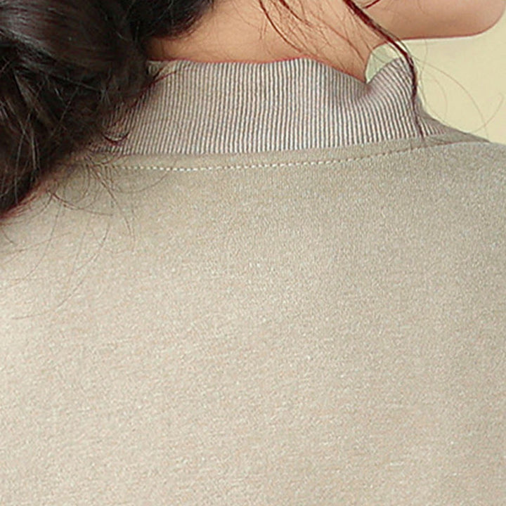 Giacca da donna in cotone con maniche lunghe, scollo rotondo, bottoni e tasche , Buddha Stones Plain - image 17