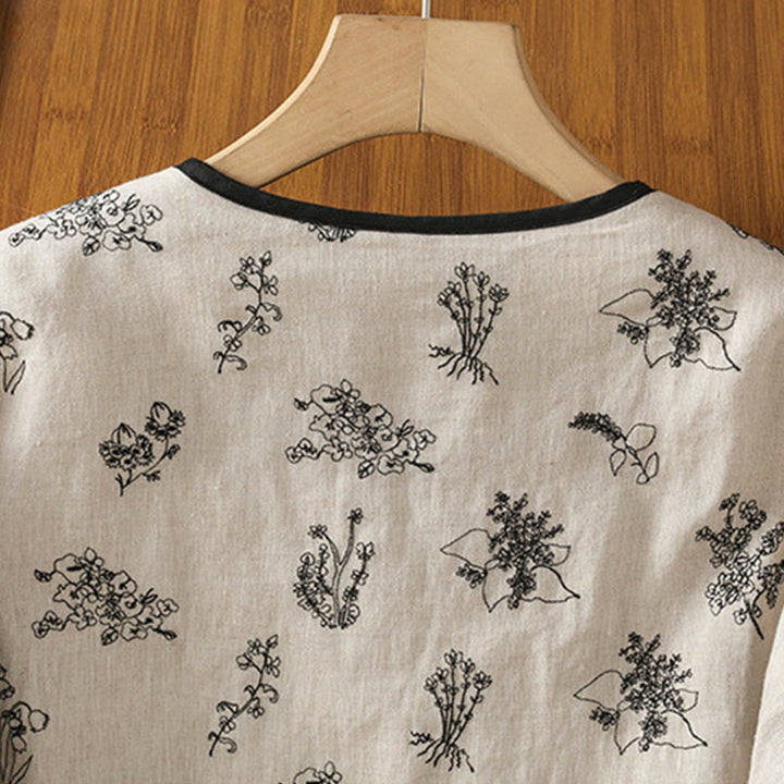 Giacca imbottita a maniche lunghe con bottoni a rana e tasche, stampa Buddha Stones da donna - image 3