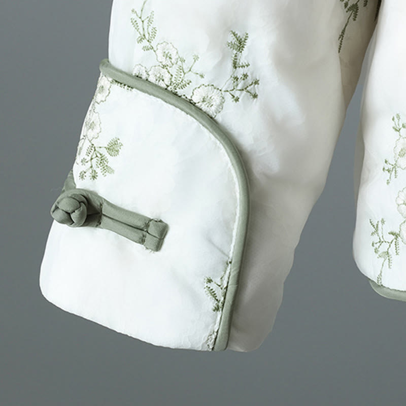 Giacca da donna in cotone spesso con maniche lunghe, bottoni a rana e ricamo Buddha Stones, con tasche - image 9