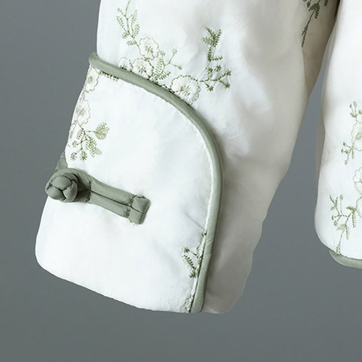 Giacca da donna in cotone spesso con maniche lunghe, bottoni a rana e ricamo Buddha Stones, con tasche - image 9