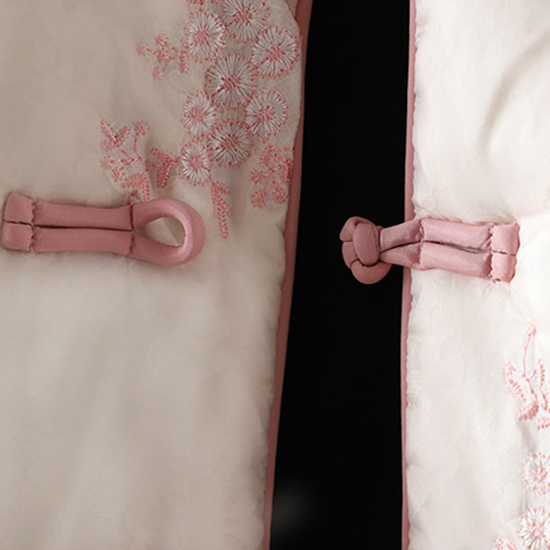 Giacca da donna in cotone spesso con maniche lunghe, bottoni a rana e ricamo Buddha Stones, con tasche - image 19