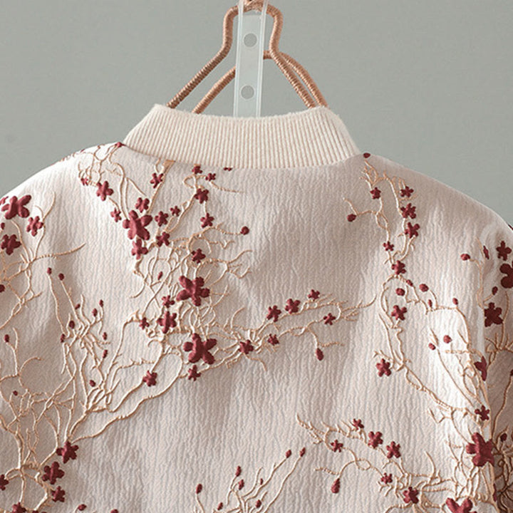 Giacca da donna in cotone spesso con maniche lunghe, bottoni in jacquard e tasche, Buddha Stones - image 3