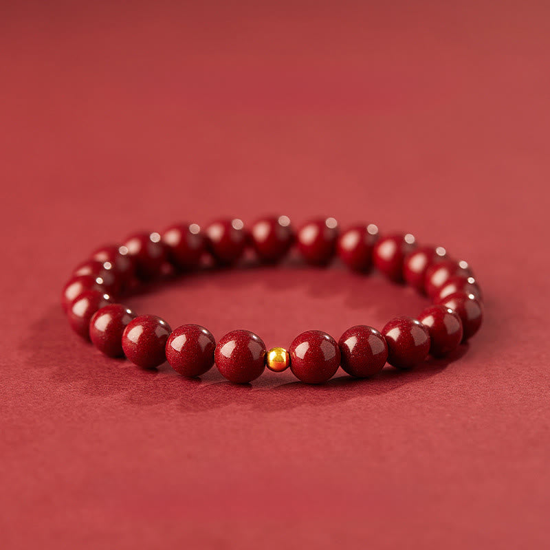 Braccialetto di benedizione con perline di cinabro in argento sterling 925 Buddha Stones - Cinabro da 8 mm e argento sterling 925 da 5 mm - image 8