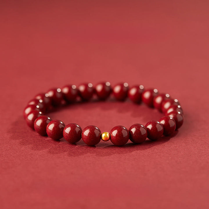 Braccialetto di benedizione con perline di cinabro in argento sterling 925 Buddha Stones - Cinabro da 8 mm e argento sterling 925 da 5 mm - image 8