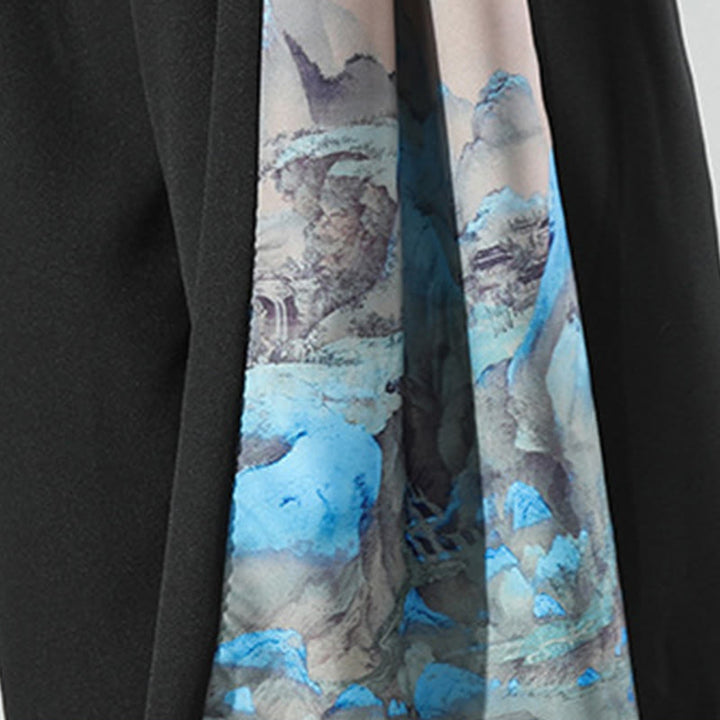 Buddha Stones Pantaloni larghi da uomo con tasche e motivo montagne e fiumi - image 8