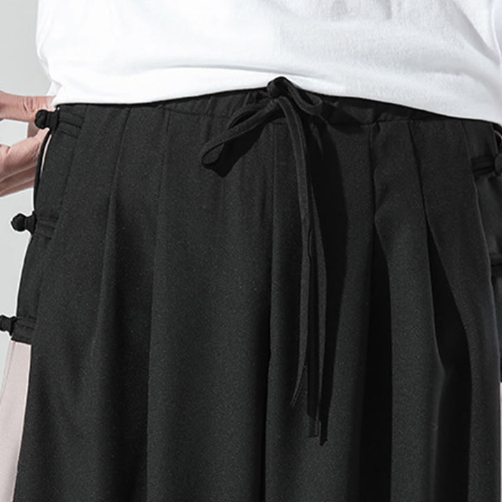 Buddha Stones Pantaloni larghi da uomo con tasche e motivo montagne e fiumi - image 6