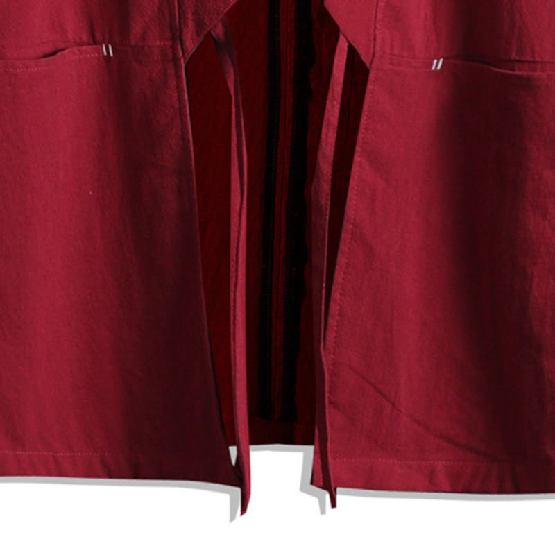 Giacca kimono da uomo con maniche a tre quarti, aperta sul davanti, tinta unita, con lacci Buddha Stones - image 12