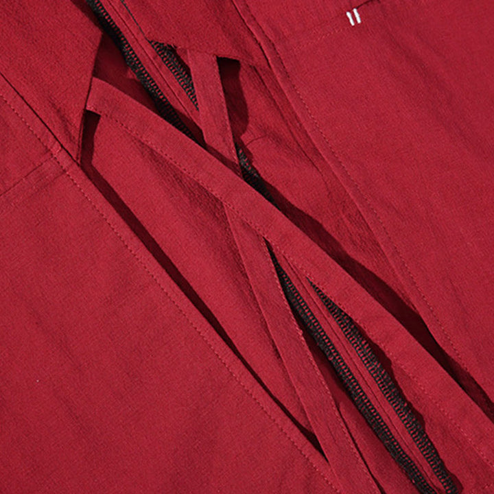 Giacca kimono da uomo con maniche a tre quarti, aperta sul davanti, tinta unita, con lacci Buddha Stones - image 10