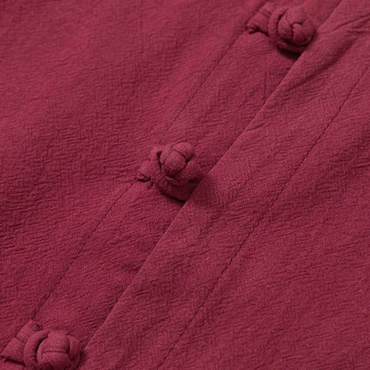 Set da 2 pezzi da uomo in cotone con bottoni a rana, camicia a maniche lunghe e pantaloni con tasche, motivo Buddha Stones - image 5