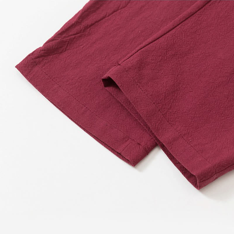 Set da 2 pezzi da uomo in cotone con bottoni a rana, camicia a maniche lunghe e pantaloni con tasche, motivo Buddha Stones - image 12
