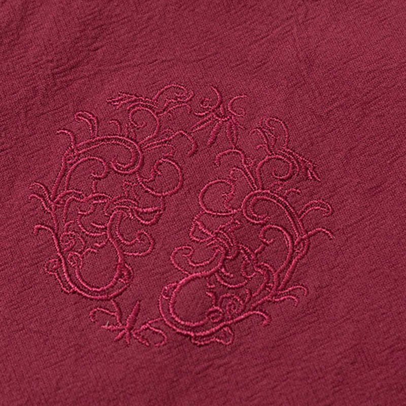 Set da 2 pezzi da uomo in cotone con bottoni a rana, camicia a maniche lunghe e pantaloni con tasche, motivo Buddha Stones - image 9