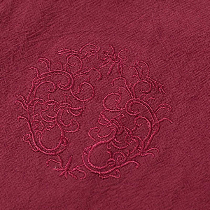 Set da 2 pezzi da uomo in cotone con bottoni a rana, camicia a maniche lunghe e pantaloni con tasche, motivo Buddha Stones - image 9