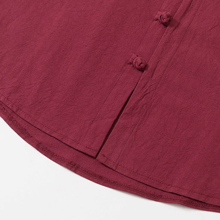 Set da 2 pezzi da uomo in cotone con bottoni a rana, camicia a maniche lunghe e pantaloni con tasche, motivo Buddha Stones - image 7
