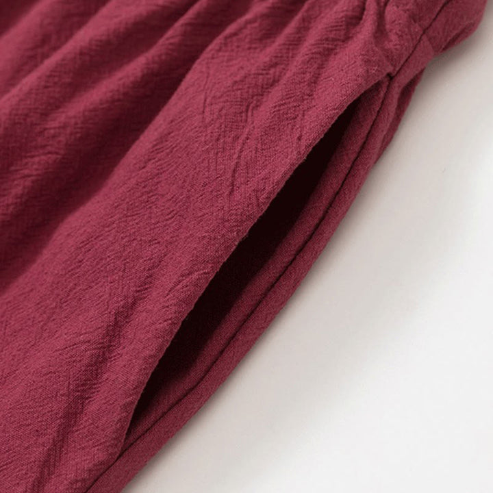 Set da 2 pezzi da uomo in cotone con bottoni a rana, camicia a maniche lunghe e pantaloni con tasche, motivo Buddha Stones - image 11