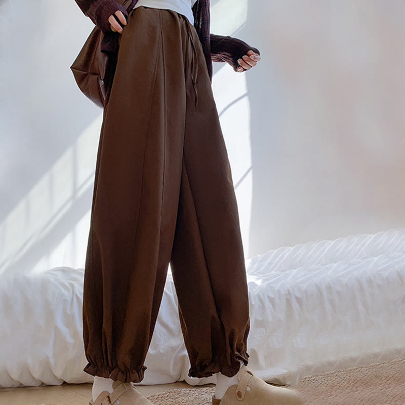 Pantaloni Bud da donna con coulisse e tasche, tinta unita , Buddha Stones - image 1