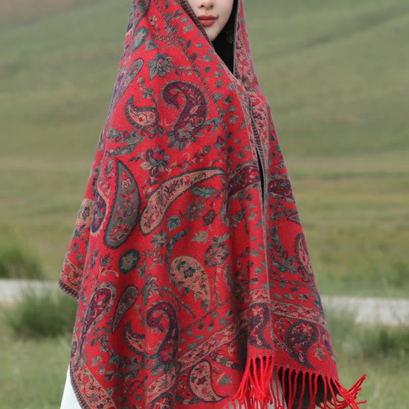 Sciarpa morbida con nappa, motivo etnico ricamato con fiori Paisley e Buddha Stones - image 18