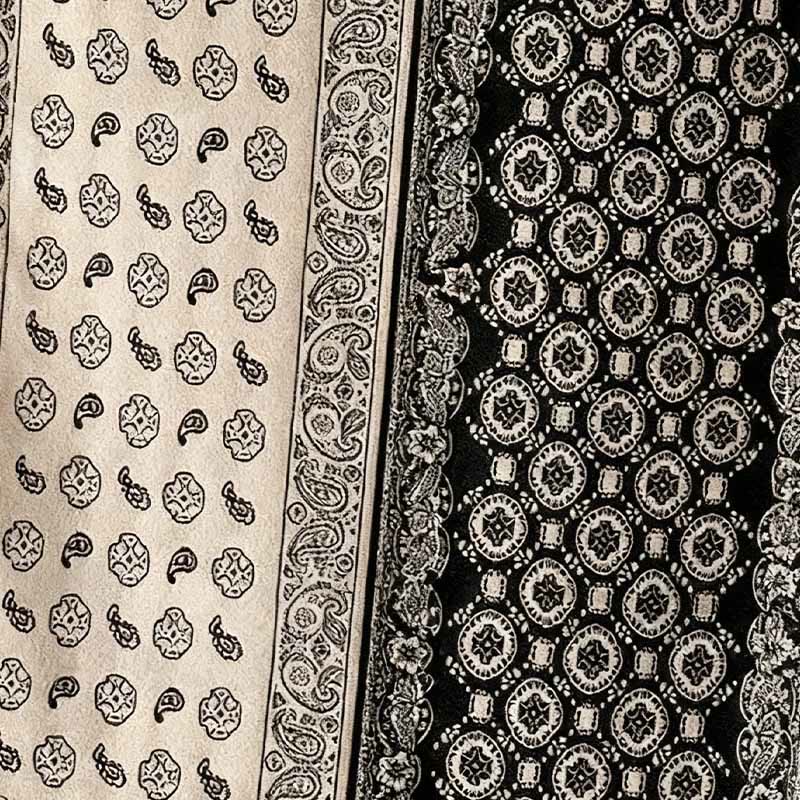 Sciarpa spessa e morbida, motivo patchwork geometrico con nappe Buddha Stones - image 10