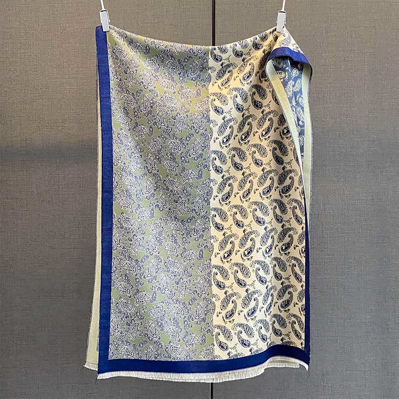 Sciarpa morbida con motivo patchwork a contrasto di colore etnica Paisley Buddha Stones - image 1