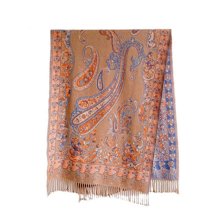 Sciarpa calda con nappa e motivo floreale Paisley, motivo invernale, motivo Buddha Stones - image 16