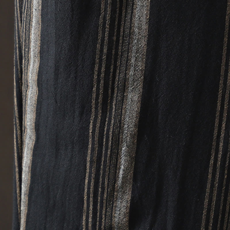 Pantaloni harem da donna in cotone a righe termiche Buddha Stones Commute con tasche - image 12