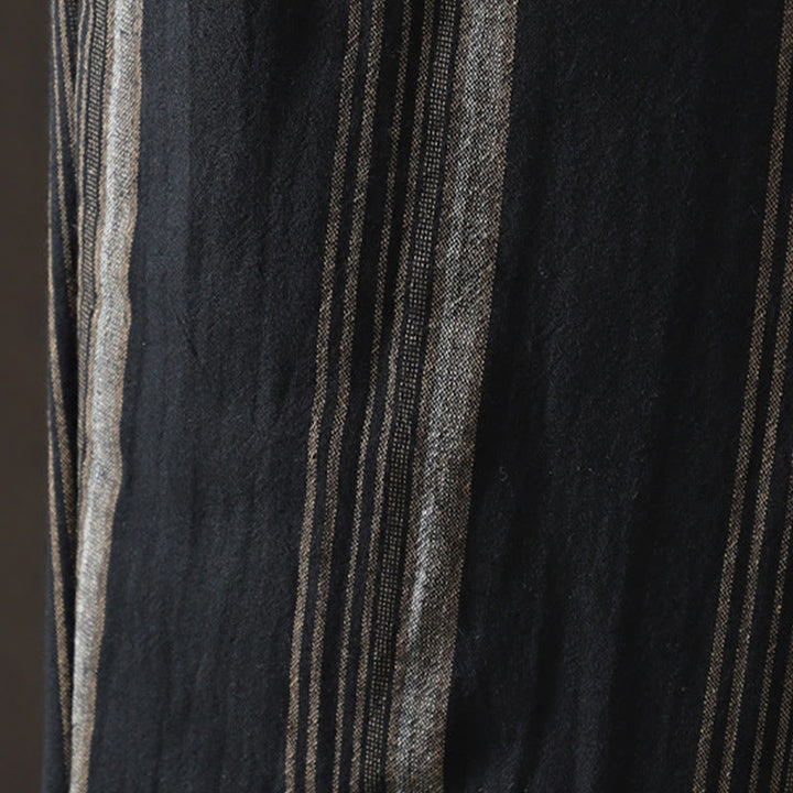 Pantaloni harem da donna in cotone a righe termiche Buddha Stones Commute con tasche - image 12