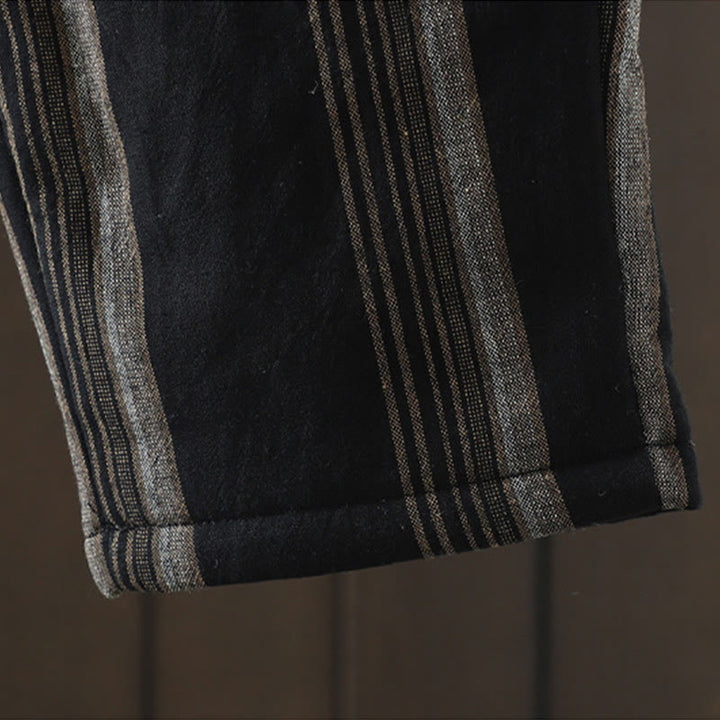 Pantaloni harem da donna in cotone a righe termiche Buddha Stones Commute con tasche - image 13