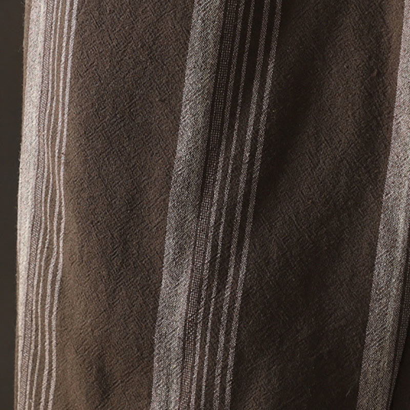 Pantaloni harem da donna in cotone a righe termiche Buddha Stones Commute con tasche - image 6