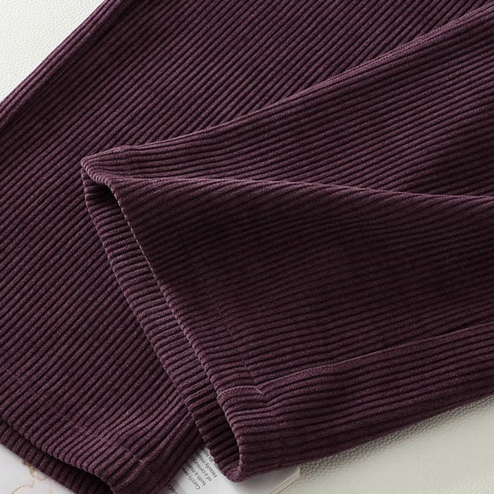 Pantaloni larghi da donna in velluto a coste di cotone con tasche e gamba dritta invernale Buddha Stones - image 10