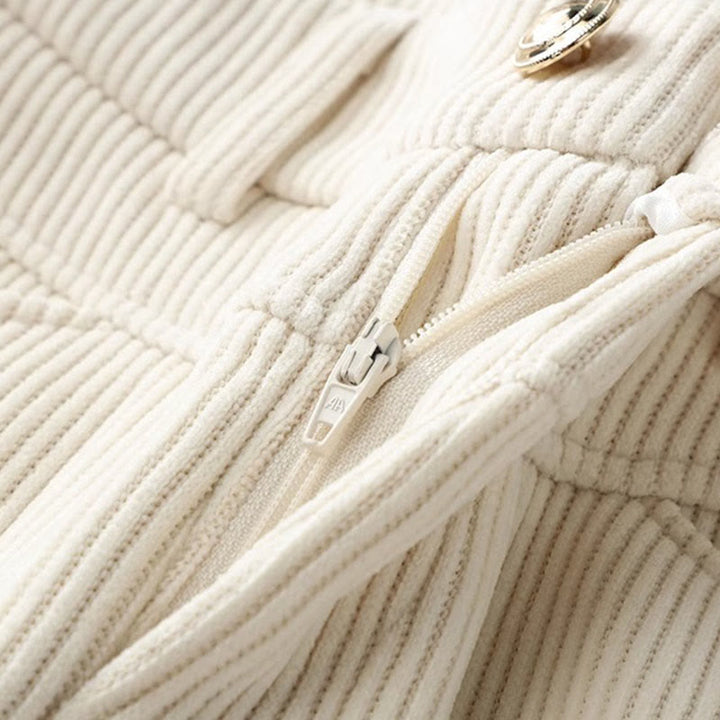 Pantaloni larghi da donna in velluto a coste di cotone con tasche e gamba dritta invernale Buddha Stones - image 2