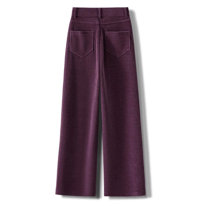 Pantaloni larghi da donna in velluto a coste di cotone con tasche e gamba dritta invernale Buddha Stones - image 6