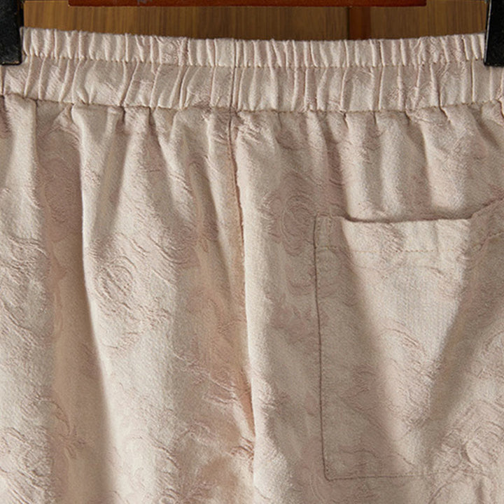 Pantaloni da donna in cotone a gamba larga con tasche, modello jacquard termico invernale Buddha Stones - image 10