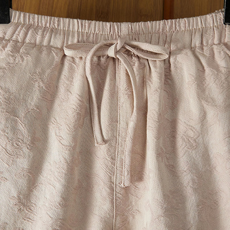 Pantaloni da donna in cotone a gamba larga con tasche, modello jacquard termico invernale Buddha Stones - image 9