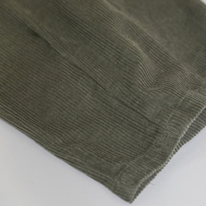 Pantaloni in velluto a coste di cotone con tasche e gamba larga, con cerniera e vita alta, da donna, Buddha Stones - image 16