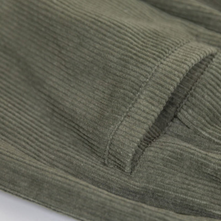 Pantaloni in velluto a coste di cotone con tasche e gamba larga, con cerniera e vita alta, da donna, Buddha Stones - image 14