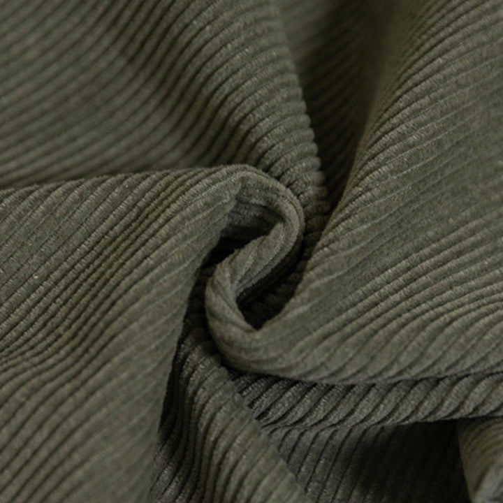 Pantaloni in velluto a coste di cotone con tasche e gamba larga, con cerniera e vita alta, da donna, Buddha Stones - image 15