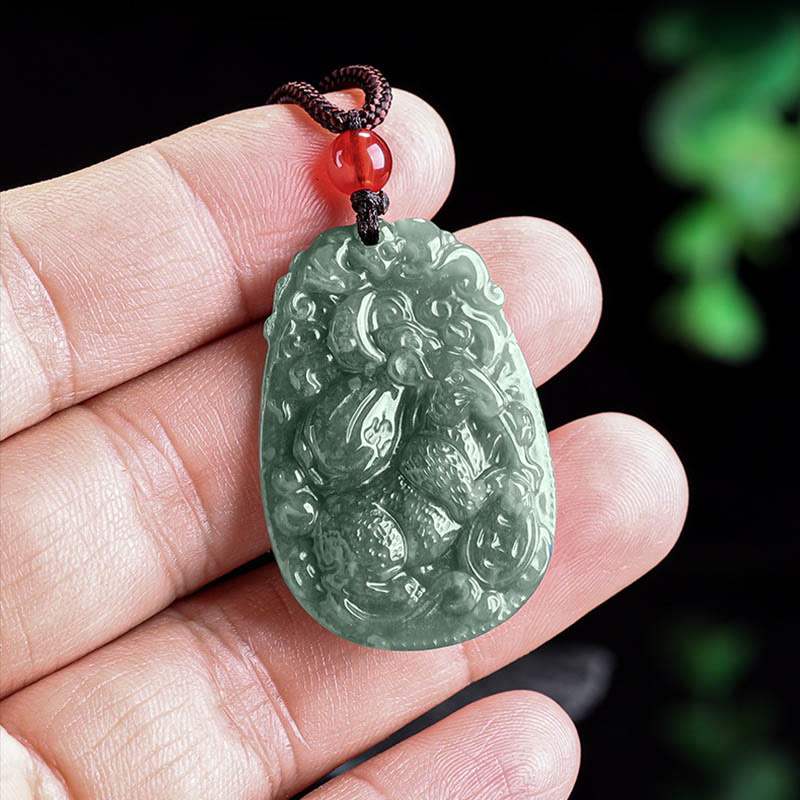 Collana con ciondolo in corda con Buddha Stones, zodiaco cinese, giada, anno del cavallo, fortuna - image 9