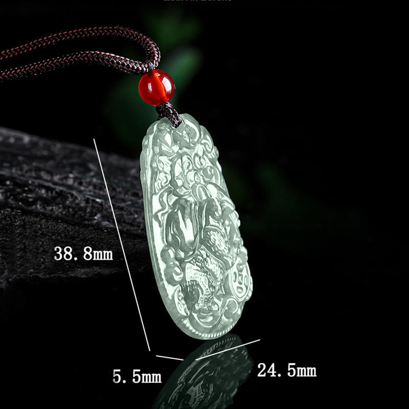 Collana con ciondolo in corda con Buddha Stones, zodiaco cinese, giada, anno del cavallo, fortuna - image 10
