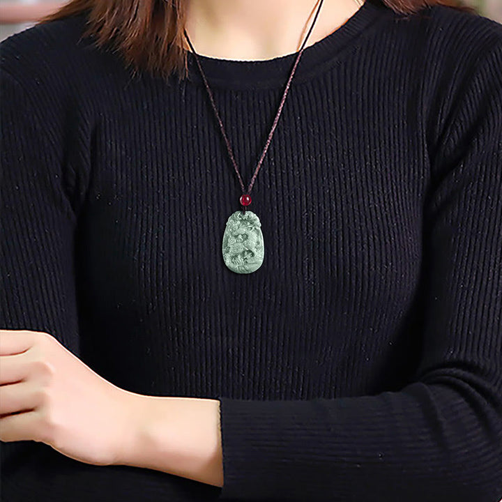 Collana con ciondolo in corda con Buddha Stones, zodiaco cinese, giada, anno del cavallo, fortuna - image 11