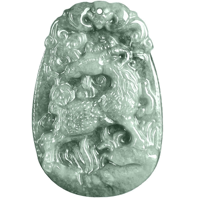 Collana con ciondolo in corda con Buddha Stones, zodiaco cinese, giada, anno del cavallo, fortuna - image 18