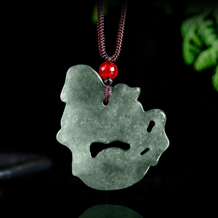 Collana con ciondolo in corda, lingotto di giada, Buddha Stones, anno del cavallo, fortuna e prosperità - image 4