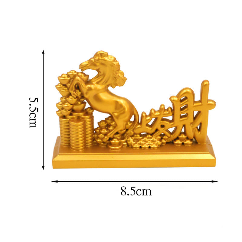 Buddha Stones Zodiaco cinese Anno del cavallo Attraggono fortuna prosperità Decorazione della casa - Cavallo diventa ricco 8,5*5,5 cm - image 14