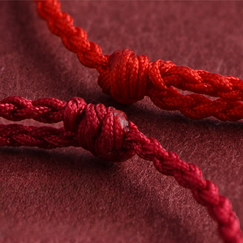 Buddha Stones Anno del Cavallo Argento Sterling 999 Monete di Rame Corda della Fortuna Braccialetto Intrecciato Cavigliera - image 3